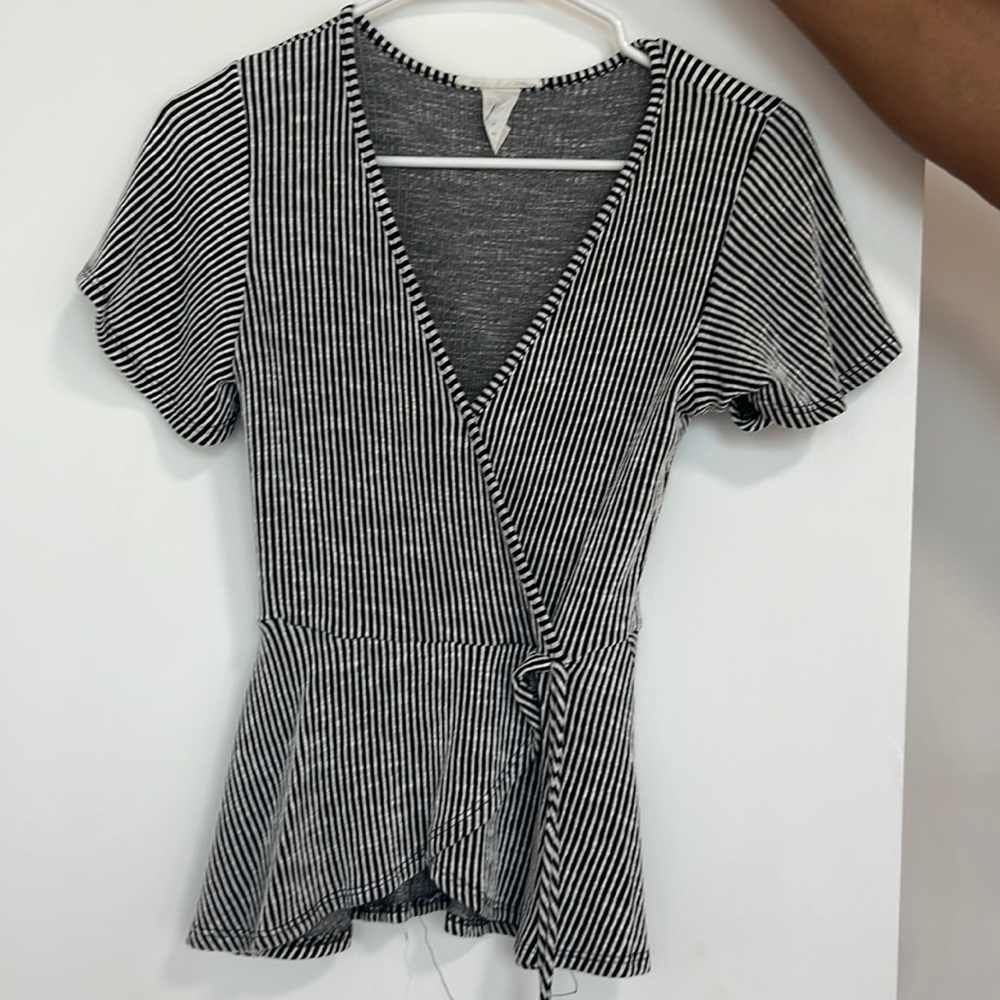 Striped peplum work top